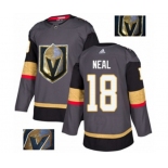 Men Adidas Vegas Golden Knights #18 James Neal Authentic Gray Fashion Gold NHL Jersey