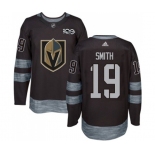 Men Adidas Vegas Golden Knights #19 Reilly Smith Authentic Black 1917-2017 100th Anniversary NHL Jersey