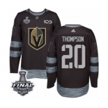 Men Adidas Vegas Golden Knights #20 Paul Thompson Authentic Black 1917-2017 100th Anniversary 2018 Stanley Cup Final NHL Jersey