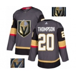 Men Adidas Vegas Golden Knights #20 Paul Thompson Authentic Gray Fashion Gold NHL Jersey