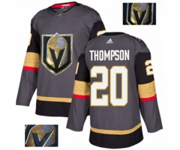 Men Adidas Vegas Golden Knights #20 Paul Thompson Authentic Gray Fashion Gold NHL Jersey