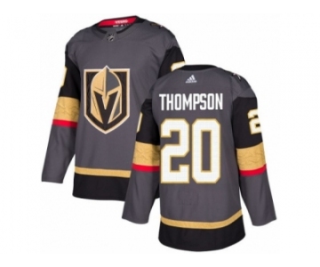 Men Adidas Vegas Golden Knights #20 Paul Thompson Authentic Gray Home NHL Jersey