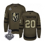 Men Adidas Vegas Golden Knights #20 Paul Thompson Authentic Green Salute to Service 2018 Stanley Cup Final NHL Jersey