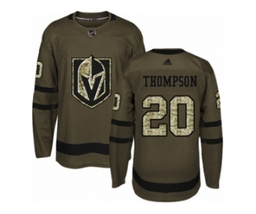 Men Adidas Vegas Golden Knights #20 Paul Thompson Authentic Green Salute to Service NHL Jersey