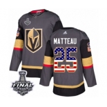 Men Adidas Vegas Golden Knights #25 Stefan Matteau Authentic Gray USA Flag Fashion 2018 Stanley Cup Final NHL Jersey