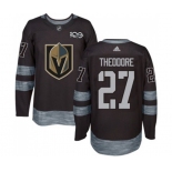 Men Adidas Vegas Golden Knights #27 Shea Theodore Authentic Black 1917-2017 100th Anniversary NHL Jersey