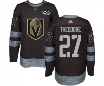 Men Adidas Vegas Golden Knights #27 Shea Theodore Authentic Black 1917-2017 100th Anniversary NHL Jersey