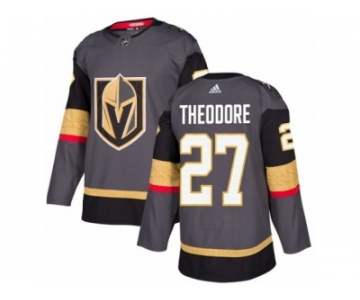 Men Adidas Vegas Golden Knights #27 Shea Theodore Authentic Gray Home NHL Jersey