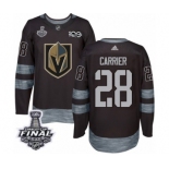 Men Adidas Vegas Golden Knights #28 William Carrier Authentic Black 1917-2017 100th Anniversary 2018 Stanley Cup Final NHL Jersey