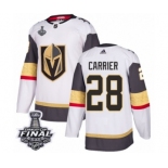 Men Adidas Vegas Golden Knights #28 William Carrier Authentic White Away 2018 Stanley Cup Final NHL Jersey