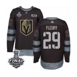 Men Adidas Vegas Golden Knights #29 Marc-Andre Fleury Authentic Black 1917-2017 100th Anniversary 2018 Stanley Cup Final NHL Jersey