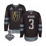 Men Adidas Vegas Golden Knights #3 Brayden McNabb Authentic Black 1917-2017 100th Anniversary 2018 Stanley Cup Final NHL Jersey