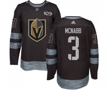 Men Adidas Vegas Golden Knights #3 Brayden McNabb Authentic Black 1917-2017 100th Anniversary NHL Jersey