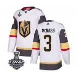 Men Adidas Vegas Golden Knights #3 Brayden McNabb Authentic White Away 2018 Stanley Cup Final NHL Jersey