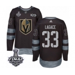 Men Adidas Vegas Golden Knights #33 Maxime Lagace Authentic Black 1917-2017 100th Anniversary 2018 Stanley Cup Final NHL Jersey