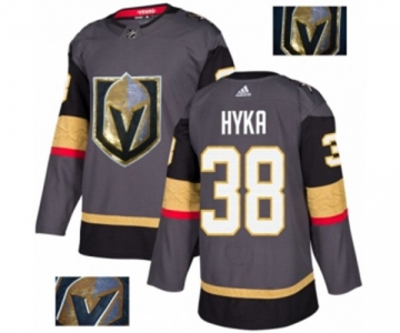 Men Adidas Vegas Golden Knights #38 Tomas Hyka Authentic Gray Fashion Gold NHL Jersey