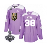 Men Adidas Vegas Golden Knights #38 Tomas Hyka Authentic Purple Fights Cancer Practice 2018 Stanley Cup Final NHL Jersey