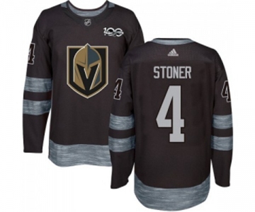 Men Adidas Vegas Golden Knights #4 Clayton Stoner Authentic Black 1917-2017 100th Anniversary NHL Jersey