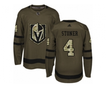 Men Adidas Vegas Golden Knights #4 Clayton Stoner Authentic Green Salute to Service NHL Jersey