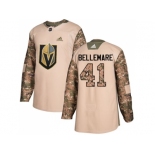 Men Adidas Vegas Golden Knights #41 Pierre-Edouard Bellemare Authentic Camo Veterans Day Practice NHL Jersey