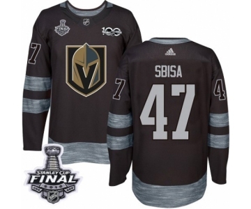 Men Adidas Vegas Golden Knights #47 Luca Sbisa Authentic Black 1917-2017 100th Anniversary 2018 Stanley Cup Final NHL Jersey