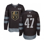 Men Adidas Vegas Golden Knights #47 Luca Sbisa Authentic Black 1917-2017 100th Anniversary NHL Jersey