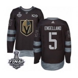 Men Adidas Vegas Golden Knights #5 Deryk Engelland Authentic Black 1917-2017 100th Anniversary 2018 Stanley Cup Final NHL Jersey