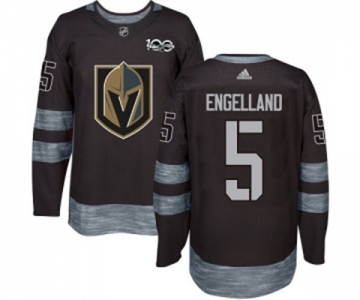 Men Adidas Vegas Golden Knights #5 Deryk Engelland Authentic Black 1917-2017 100th Anniversary NHL Jersey