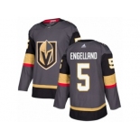 Men Adidas Vegas Golden Knights #5 Deryk Engelland Authentic Gray Home NHL Jersey