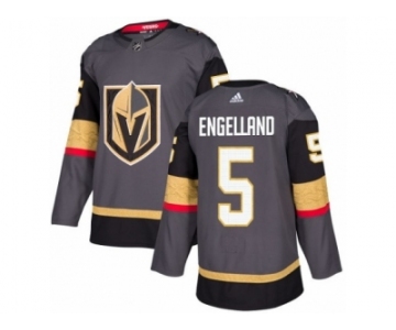 Men Adidas Vegas Golden Knights #5 Deryk Engelland Authentic Gray Home NHL Jersey