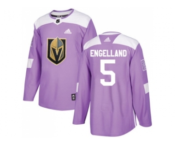 Men Adidas Vegas Golden Knights #5 Deryk Engelland Purple Authentic Fights Cancer Stitched NHL Jersey