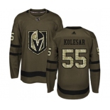 Men Adidas Vegas Golden Knights #55 Keegan Kolesar Authentic Green Salute to Service NHL Jersey