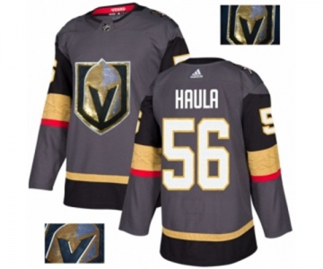 Men Adidas Vegas Golden Knights #56 Erik Haula Authentic Gray Fashion Gold NHL Jersey