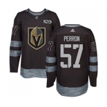 Men Adidas Vegas Golden Knights #57 David Perron Authentic Black 1917-2017 100th Anniversary NHL Jersey