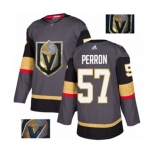 Men Adidas Vegas Golden Knights #57 David Perron Authentic Gray Fashion Gold NHL Jersey