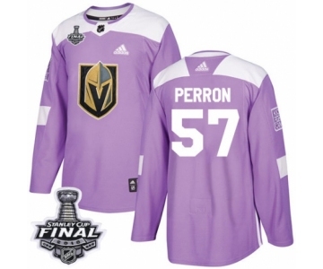 Men Adidas Vegas Golden Knights #57 David Perron Authentic Purple Fights Cancer Practice 2018 Stanley Cup Final NHL Jersey