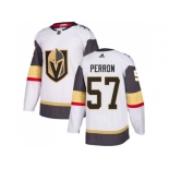 Men Adidas Vegas Golden Knights #57 David Perron White Road Authentic Stitched NHL Jersey