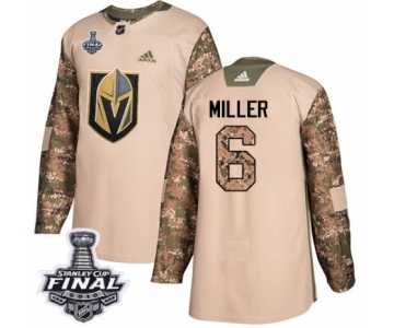 Men Adidas Vegas Golden Knights #6 Colin Miller Authentic Camo Veterans Day Practice 2018 Stanley Cup Final NHL Jersey