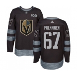 Men Adidas Vegas Golden Knights #67 Teemu Pulkkinen Authentic Black 1917-2017 100th Anniversary NHL Jersey