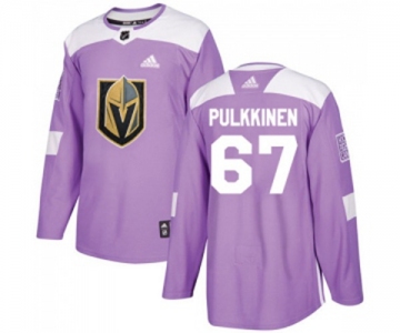 Men Adidas Vegas Golden Knights #67 Teemu Pulkkinen Authentic Purple Fights Cancer Practice NHL Jersey