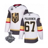 Men Adidas Vegas Golden Knights #67 Teemu Pulkkinen Authentic White Away 2018 Stanley Cup Final NHL Jersey