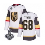 Men Adidas Vegas Golden Knights #68 T.J. Tynan Authentic White Away 2018 Stanley Cup Final NHL Jersey