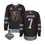 Men Adidas Vegas Golden Knights #7 Jason Garrison Authentic Black 1917-2017 100th Anniversary 2018 Stanley Cup Final NHL Jersey