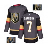 Men Adidas Vegas Golden Knights #7 Jason Garrison Authentic Gray Fashion Gold NHL Jersey