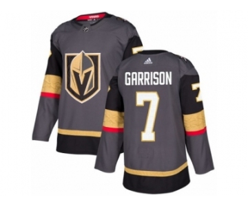 Men Adidas Vegas Golden Knights #7 Jason Garrison Authentic Gray Home NHL Jersey