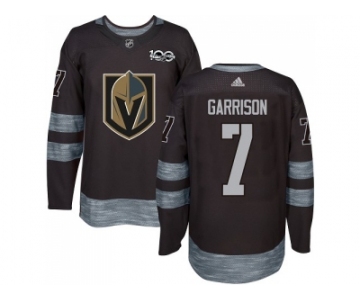 Men Adidas Vegas Golden Knights #7 Jason Garrison Black 1917-2017 100th Anniversary Stitched NHL Jersey