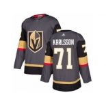 Men Adidas Vegas Golden Knights #71 William Karlsson Authentic Gray Home NHL Jersey