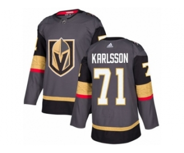 Men Adidas Vegas Golden Knights #71 William Karlsson Authentic Gray Home NHL Jersey