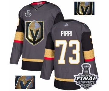 Men Adidas Vegas Golden Knights #73 Brandon Pirri Authentic Gray Fashion Gold 2018 Stanley Cup Final NHL Jersey