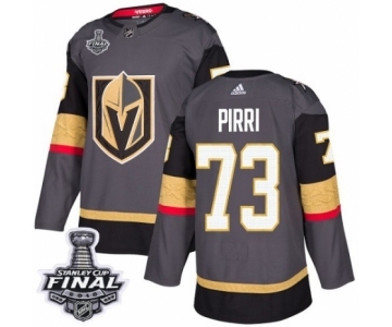 Men Adidas Vegas Golden Knights #73 Brandon Pirri Authentic Gray Home 2018 Stanley Cup Final NHL Jersey